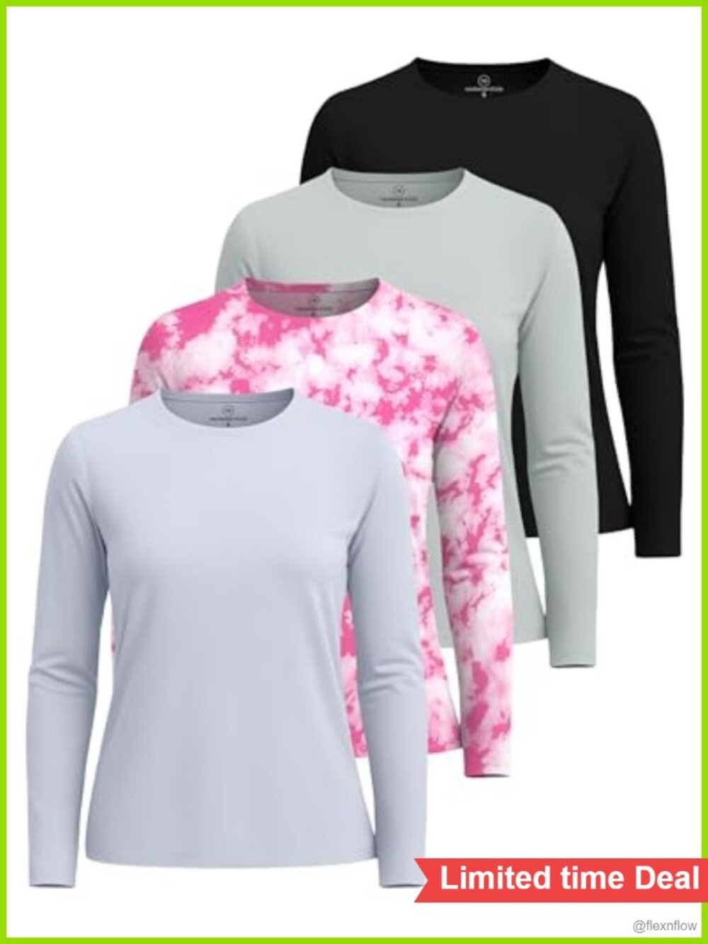 4 Pack Women's Dry Fit Long Sleeve Sun Shirts UPF 50 Hiking Workout Tops